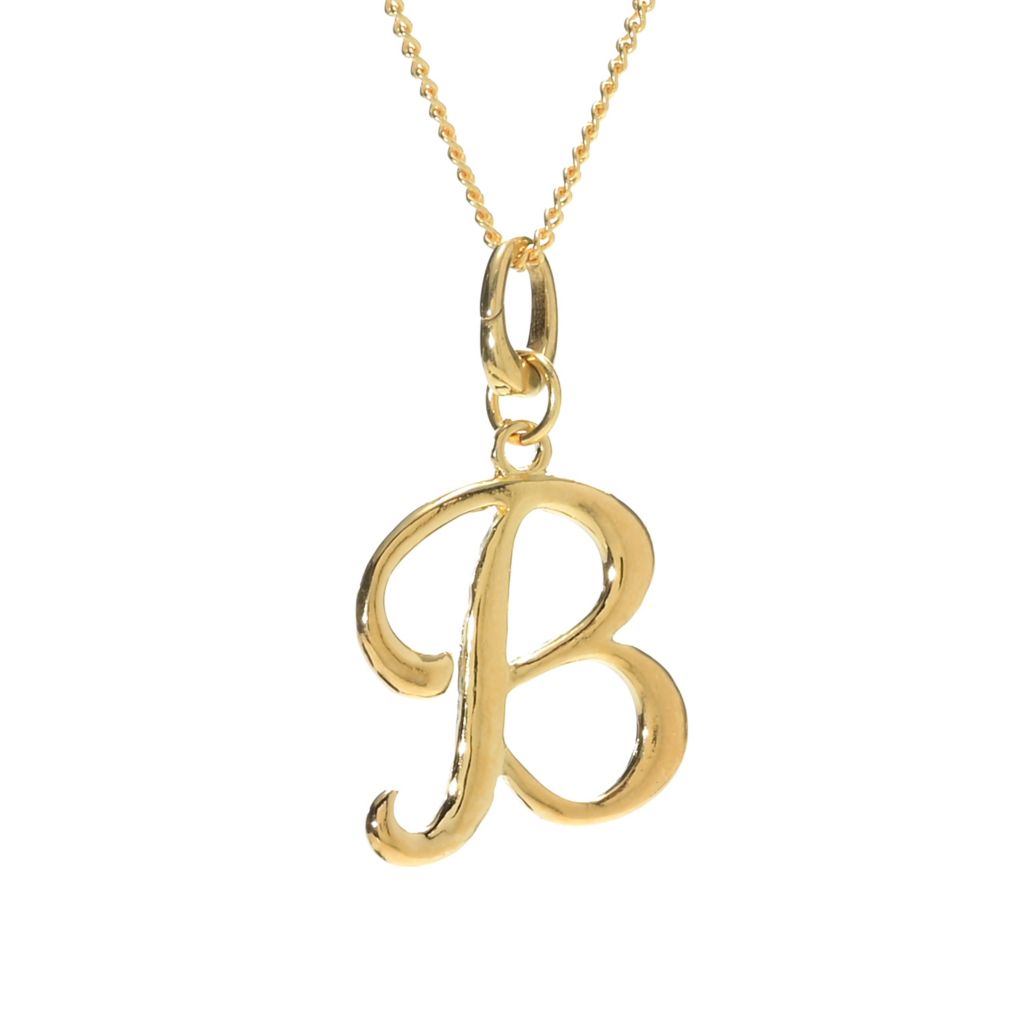 MAYAMAR 24K Gold Plated Choice of Script Initial Enhancer Pendant w/ Chain by Steals