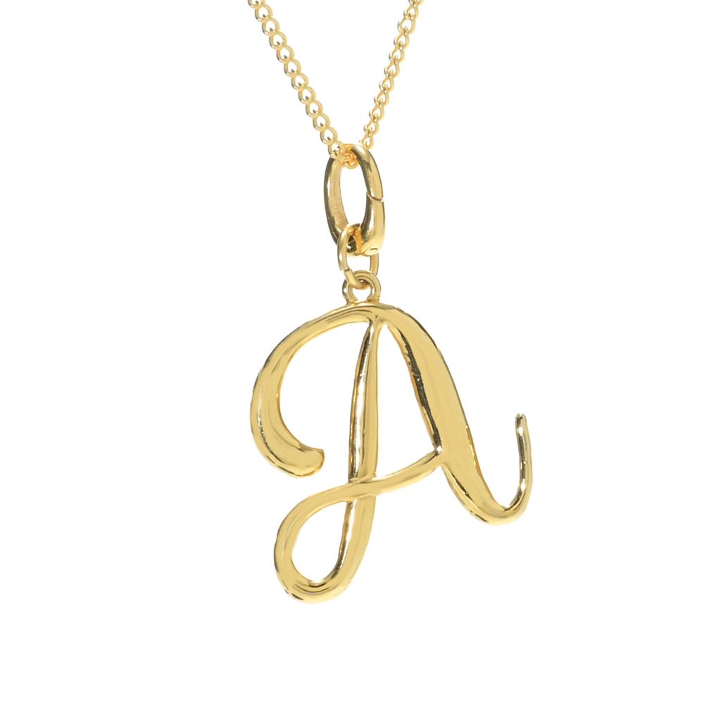 MAYAMAR 24K Gold Plated Choice of Script Initial Enhancer Pendant w/ Chain by Steals