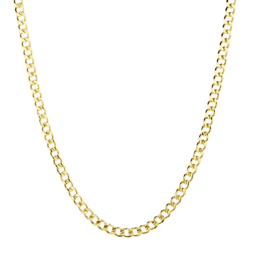 MAYAMAR 24K Gold Plated Choice of Length 7.2mm Curb Link Necklace by Steals