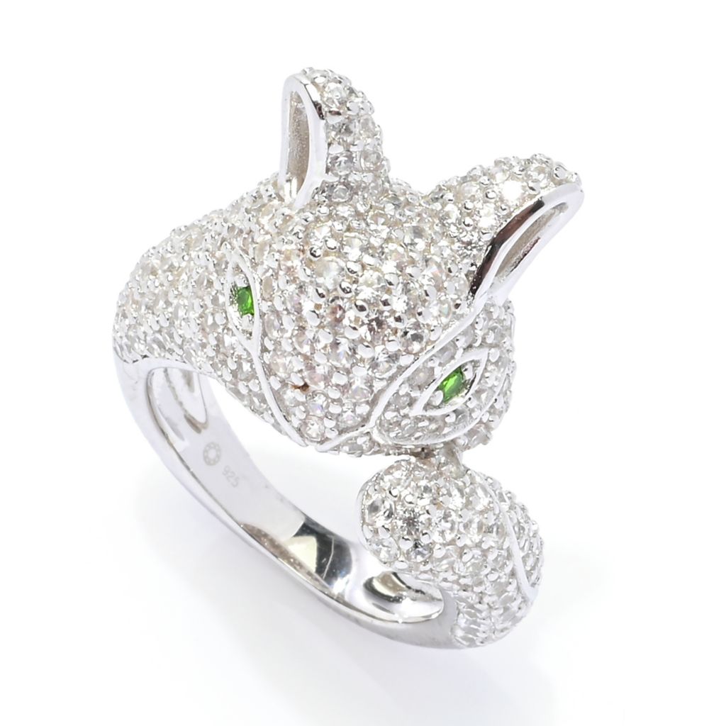Platinum Plated Choice of Gem Pave Bunny Rabbit Ring by Steals