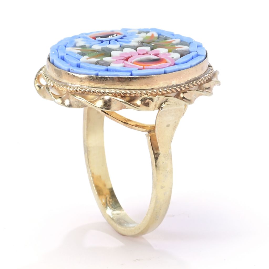 Tagliamonte 18K Gold Plated 20mm Florentine Mosaic Bouquet Ring by Steals