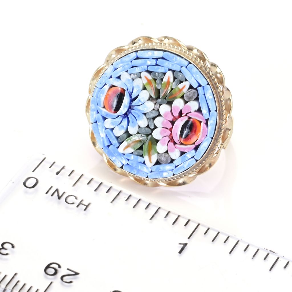 Tagliamonte 18K Gold Plated 20mm Florentine Mosaic Bouquet Ring by Steals