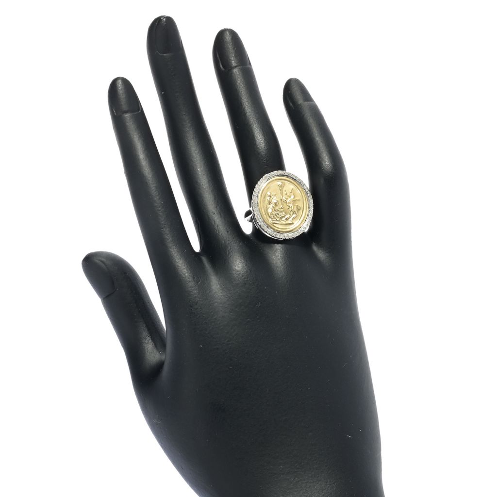 Tagliamonte Two-tone Maypole Cameo Diamond Accented Oval Ring by Steals