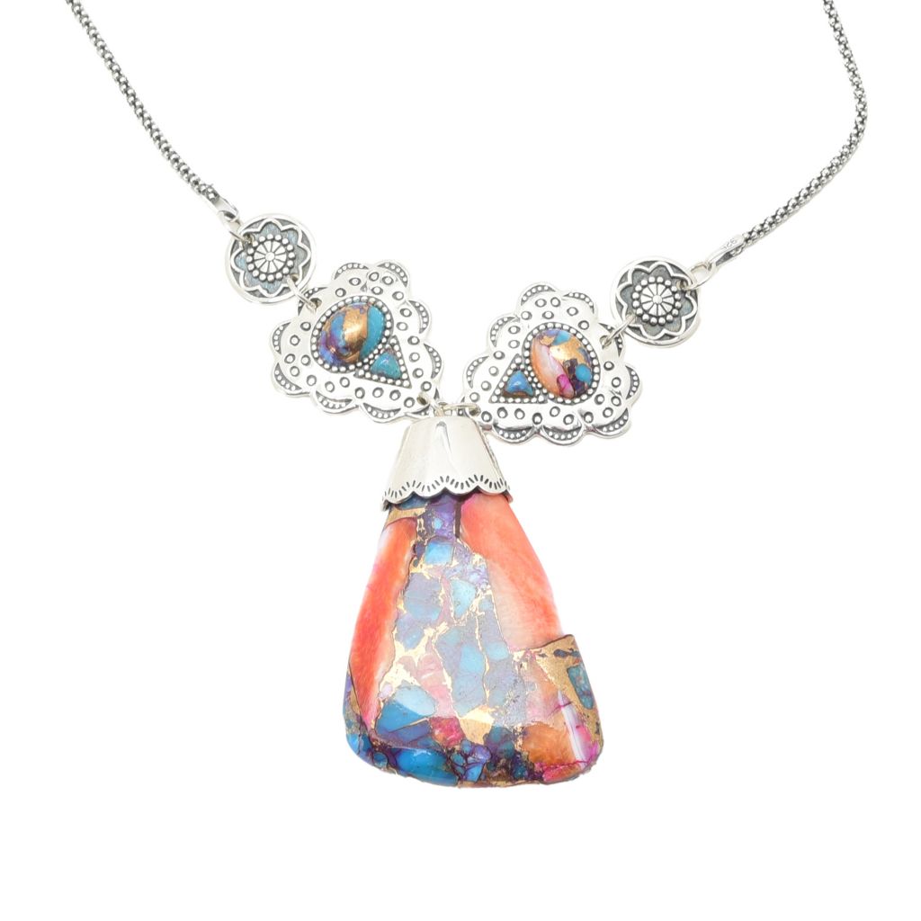 Southwest Elements Sterling Silver Choice of Kingman Turquoise Y-Necklace by Steals