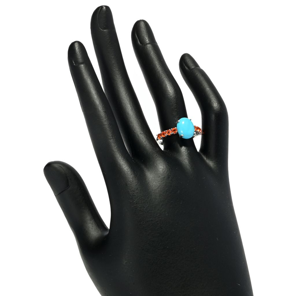 Gem Treasures Sleeping Beauty Turquoise & Choice of Exotic Gem Ring by Steals