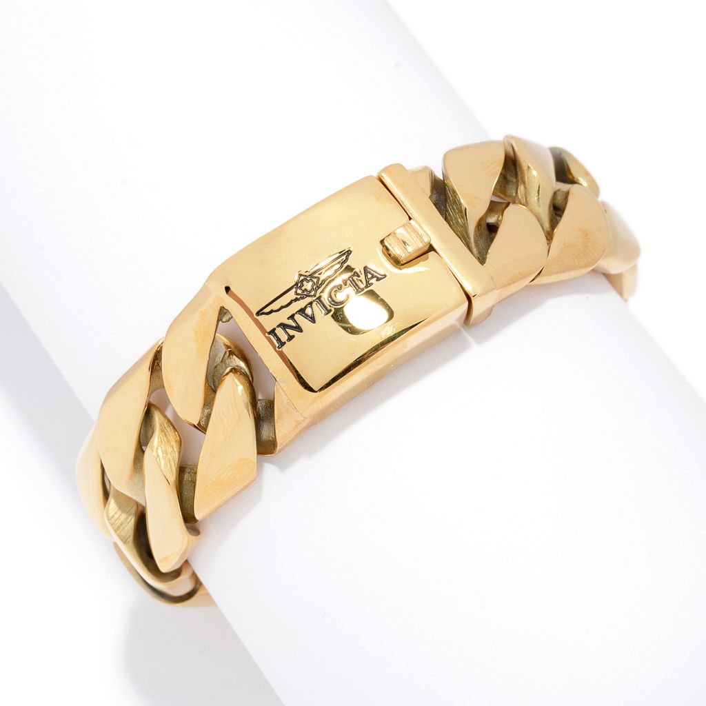 Invicta Men's Stainless Steel Choice of Color Flat Curb Link Bracelet by Steals