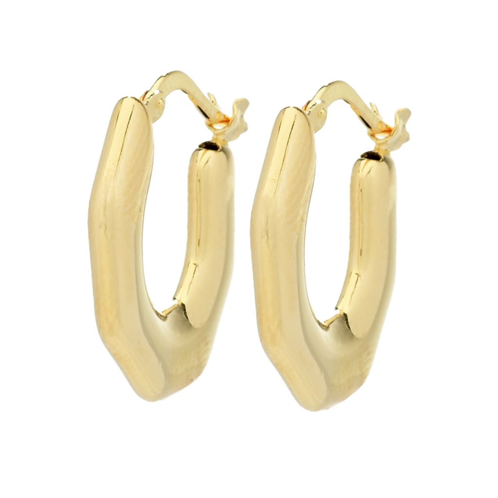 Toscana Italiana 18K Gold Electroform Choice of Size Hoop Earrings by Steals