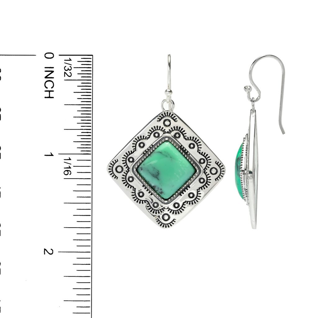 Southwest Elements 13.7ctw Black Bridge Variscite Earrings by Steals