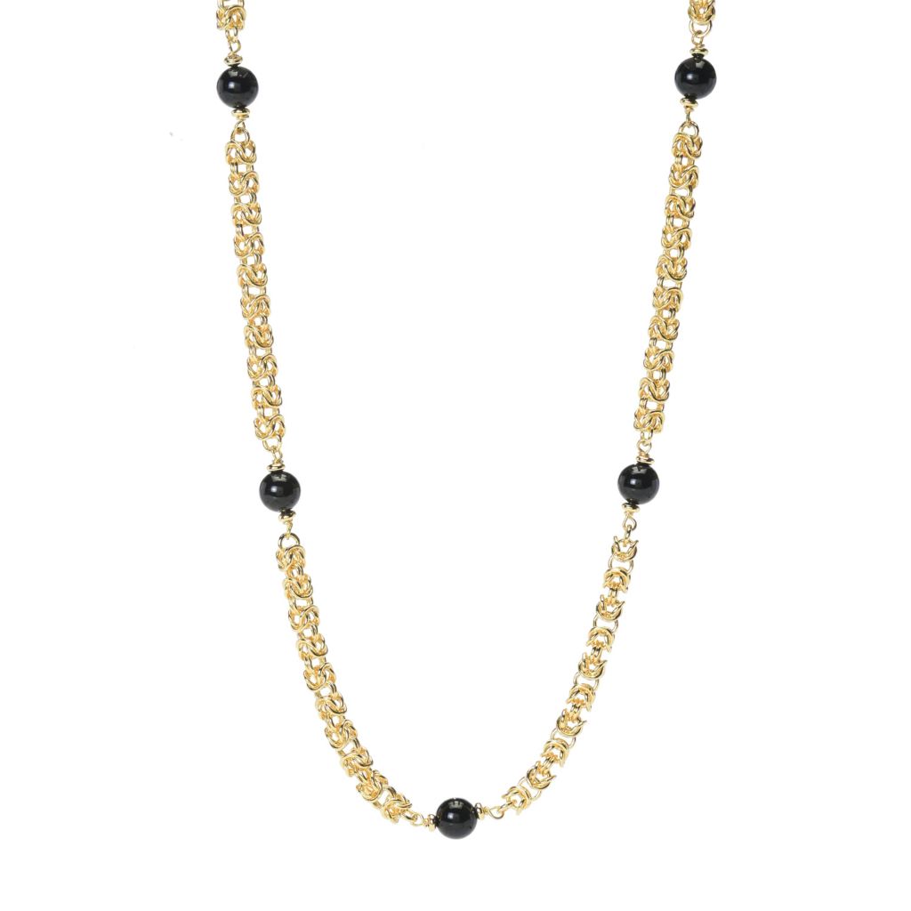 Toscana Italiana 18K Gold Plated Choice of Gem Station Byzantine Necklace by Steals