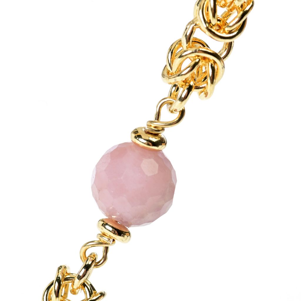 Toscana Italiana 18K Gold Plated Choice of Gem Station Byzantine Necklace by Steals