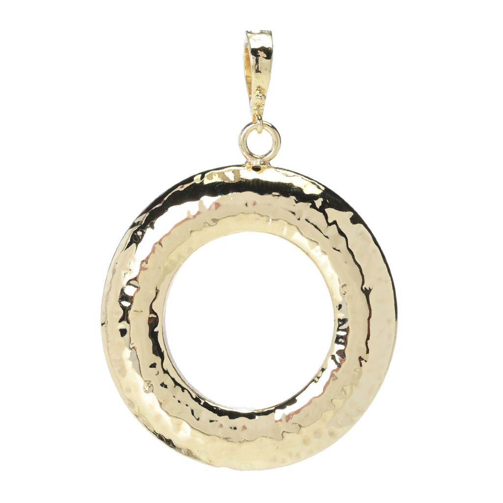 Toscana Italiana 18K Gold Electroform Acqua Bagnata Round Pendant by Steals