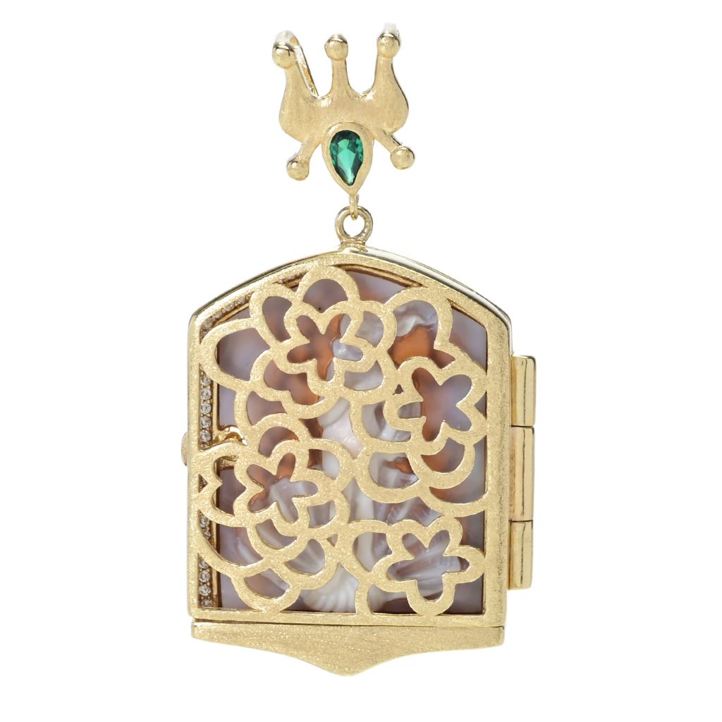 Cameo Italiano "Carousel" Venus Shell Cameo & Filigree Locket Pendant by Steals