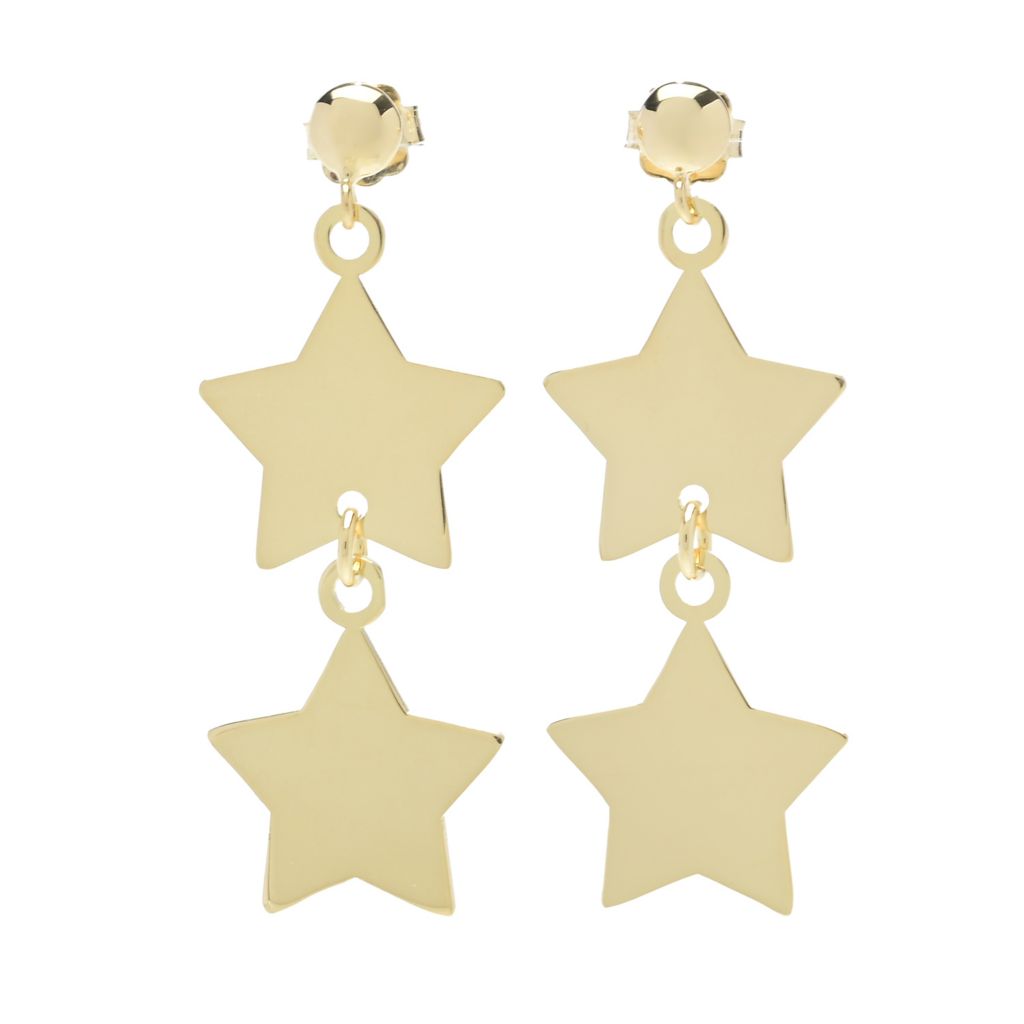 Toscana Italiana 18K Gold Plated Choice of Charm Double Tiered Dangle Earrings by Steals