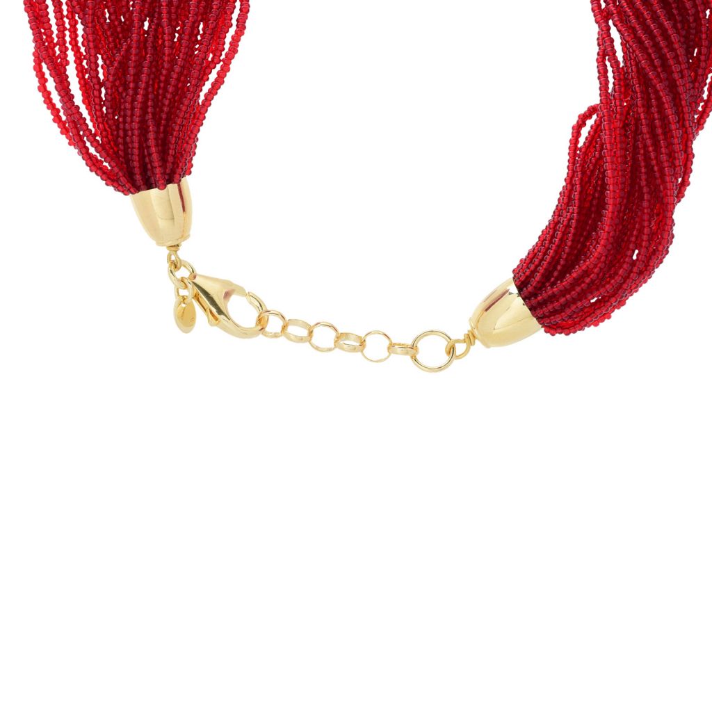 Toscana Italiana Twisted Multi Strand Murano Glass Bead Necklace by Steals
