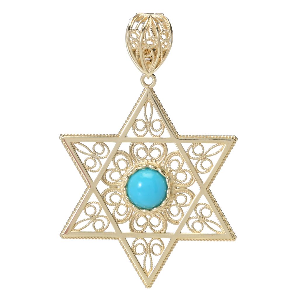 Passport to Turkey Gold Plated Turquoise & Choice of Symbol Pendant by Steals