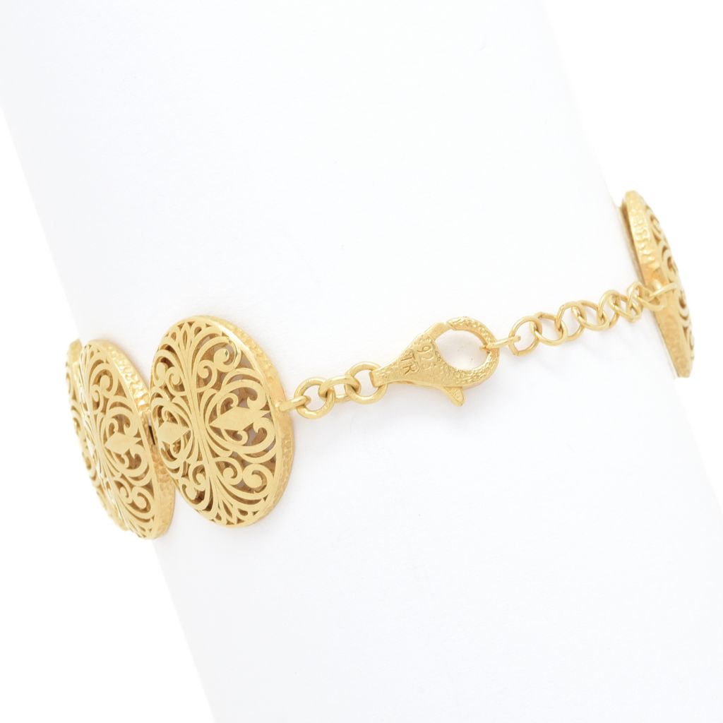 Passport to Turkey Gold Plated High Polished Filigree Panel Bracelet by Steals