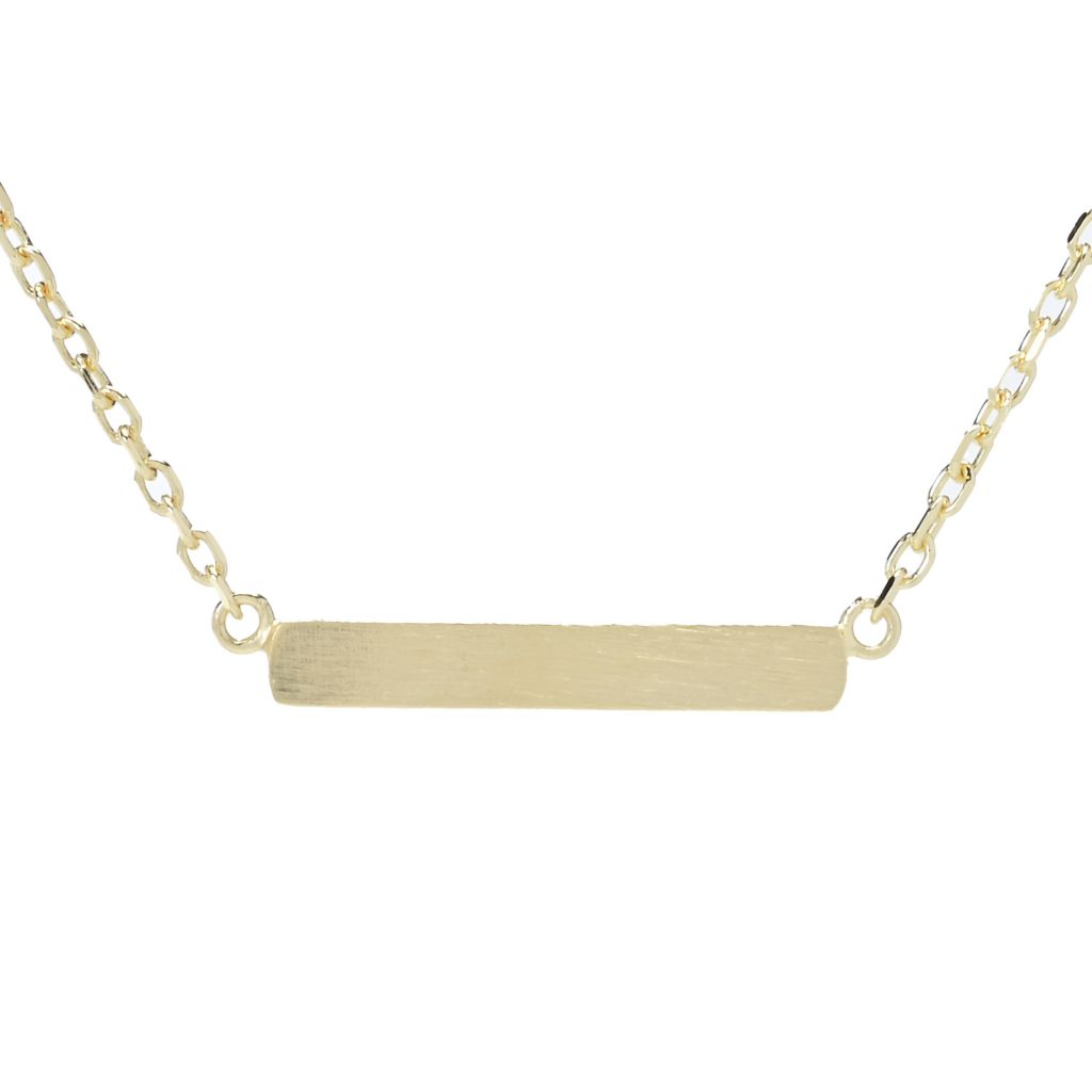 Toscana Italiana 18K Gold Plated Choice of Finish 18"+2" Bar Necklace by Steals