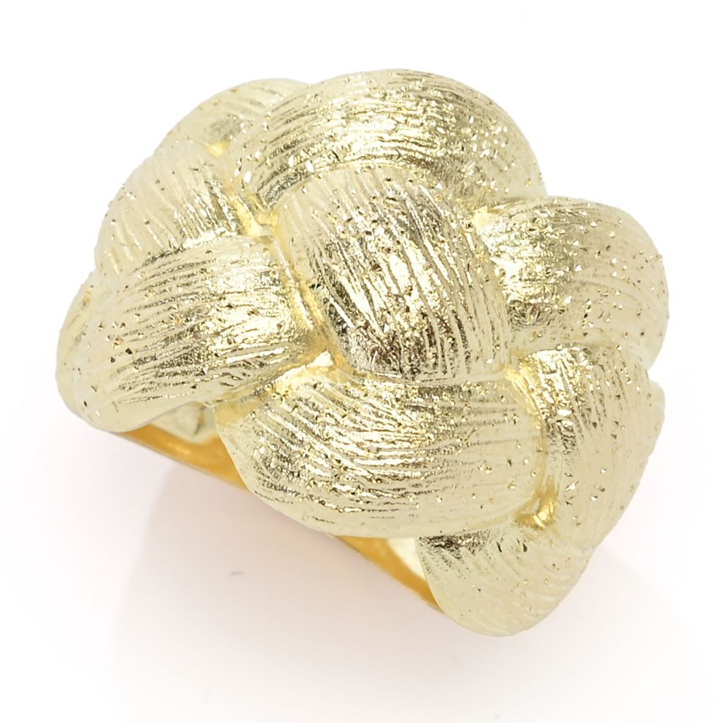 Toscana Italiana 18K Gold Plated "Treccia" Textured Woven Statement Ring by Steals