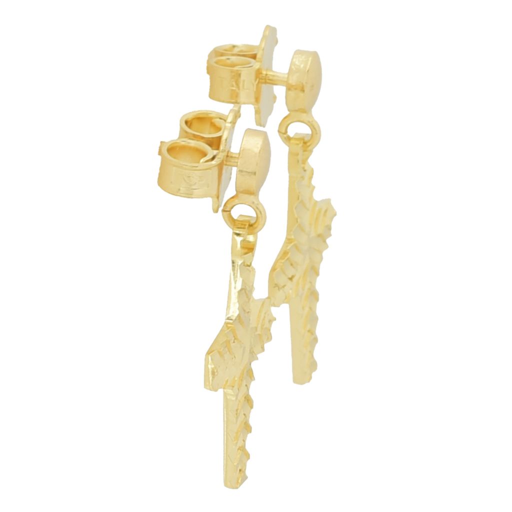 Toscana Italiana 18K Gold Plated Diamond Cut Cross Dangle Earrings by Steals