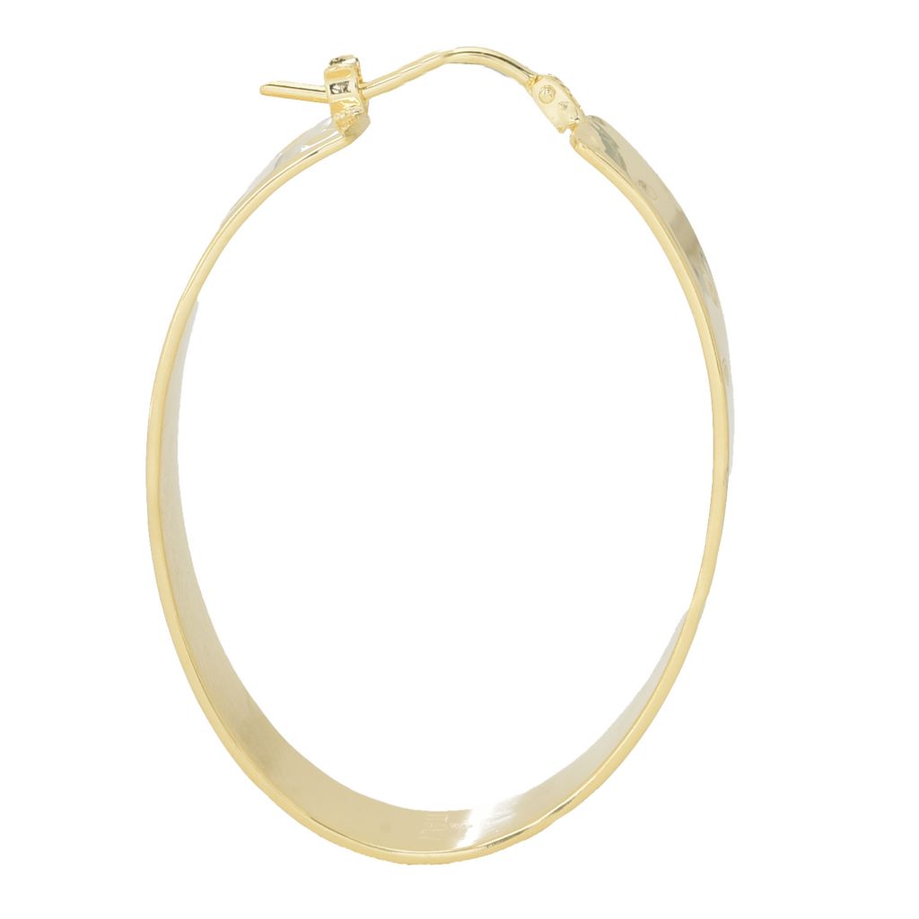 Toscana Italiana 18K Gold Plated Choice of Finish 1.5" Hoop Earrings by Steals