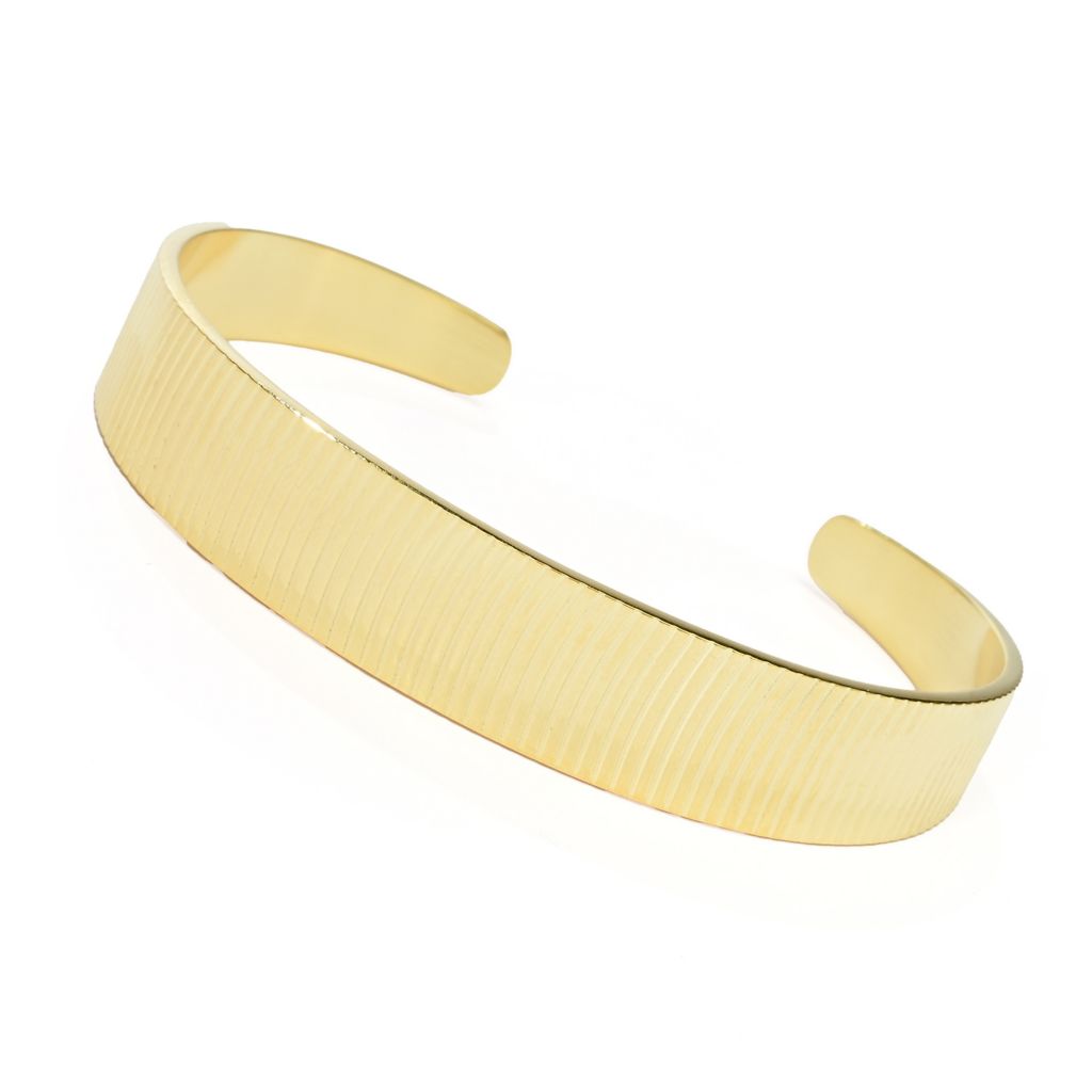 Toscana Italiana 18K Gold Plated Choice of Finish Cuff Bracelet by Steals