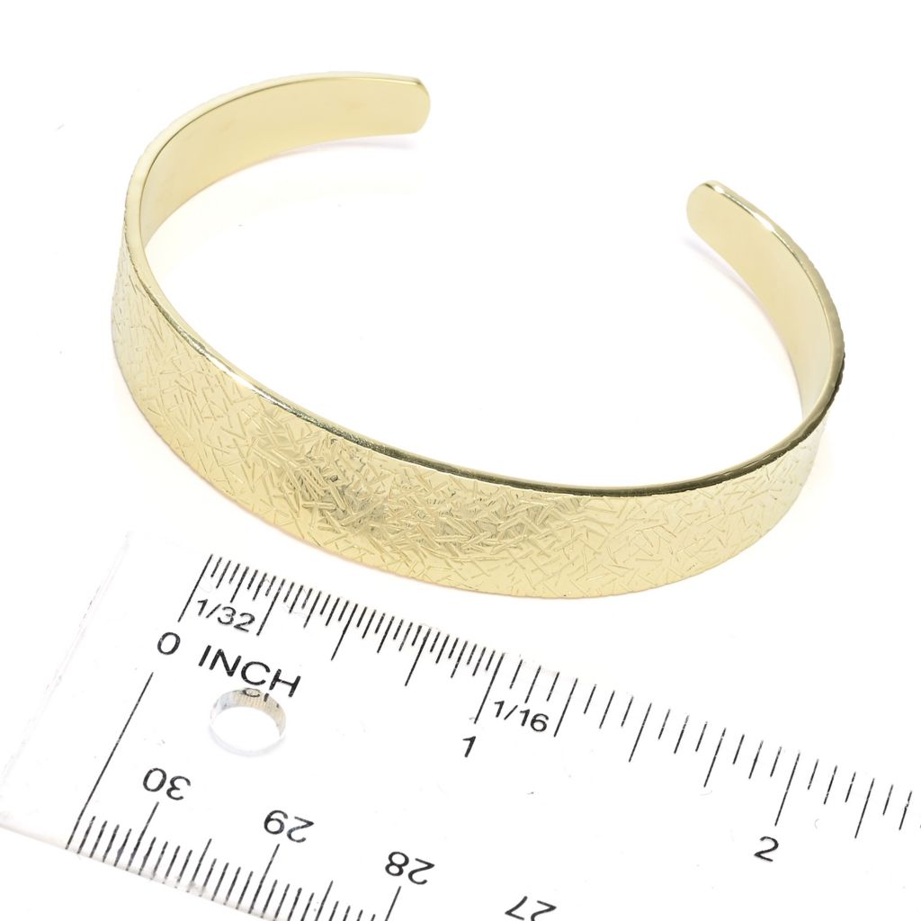 Toscana Italiana 18K Gold Plated Choice of Finish Cuff Bracelet by Steals