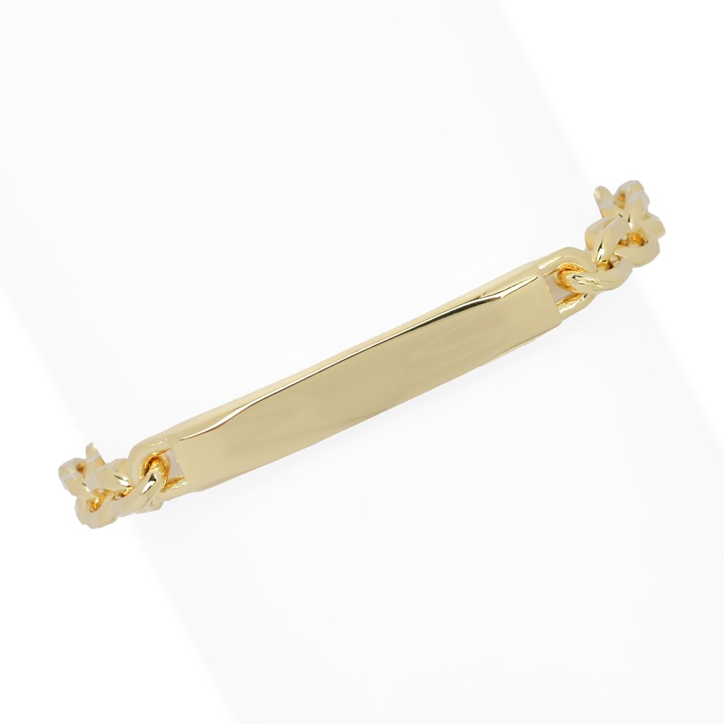 Toscana Italiana 18K Gold Plated Polished ID Oval Link Bracelet by Steals
