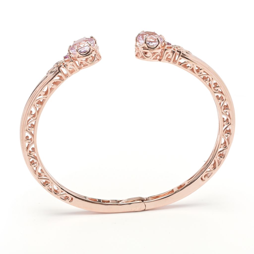 Gem Treasures 2.86ctw Kunzite & Rhodolite Garnet Cuff Bracelet by Steals