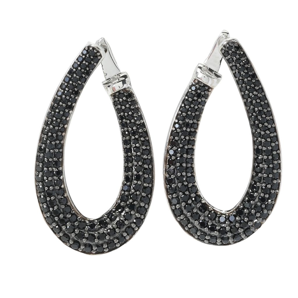 Gem Treasures Sterling Silver Choice of Gem Pave Teardrop Earrings by Steals