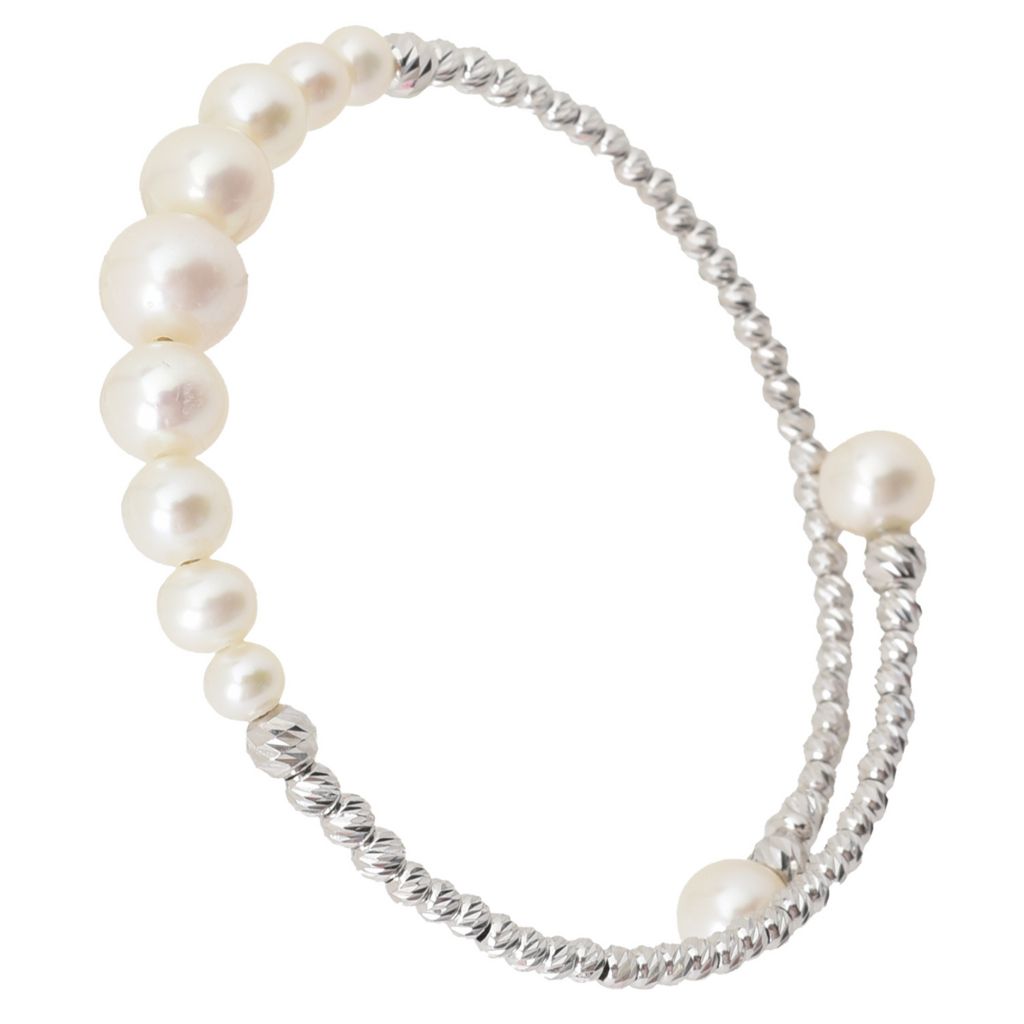 Imperial Pearl Freshwater Cultured Pearl Graduated Bead Cuff Bracelet by Steals