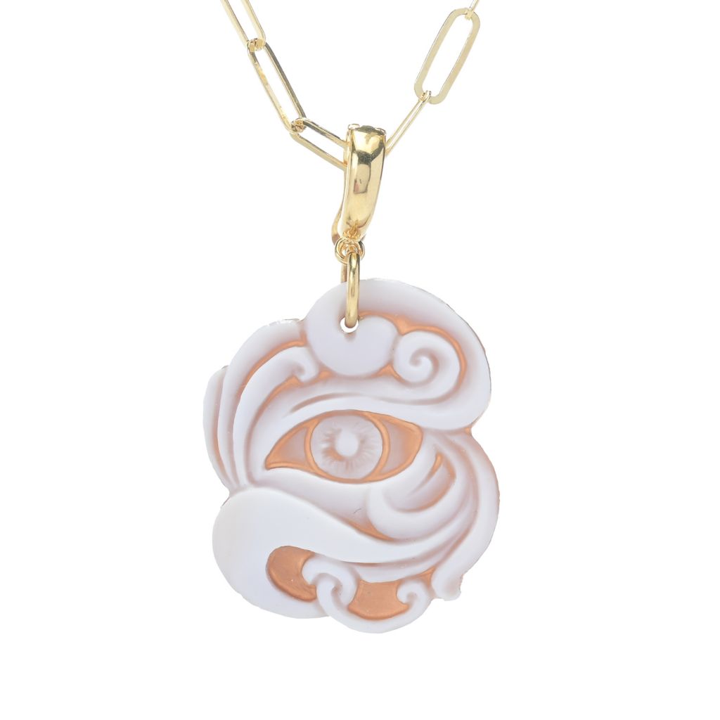 Cameo Italiano 18K Gold Plated Choice of Motif Pendant w/ Chain by Steals