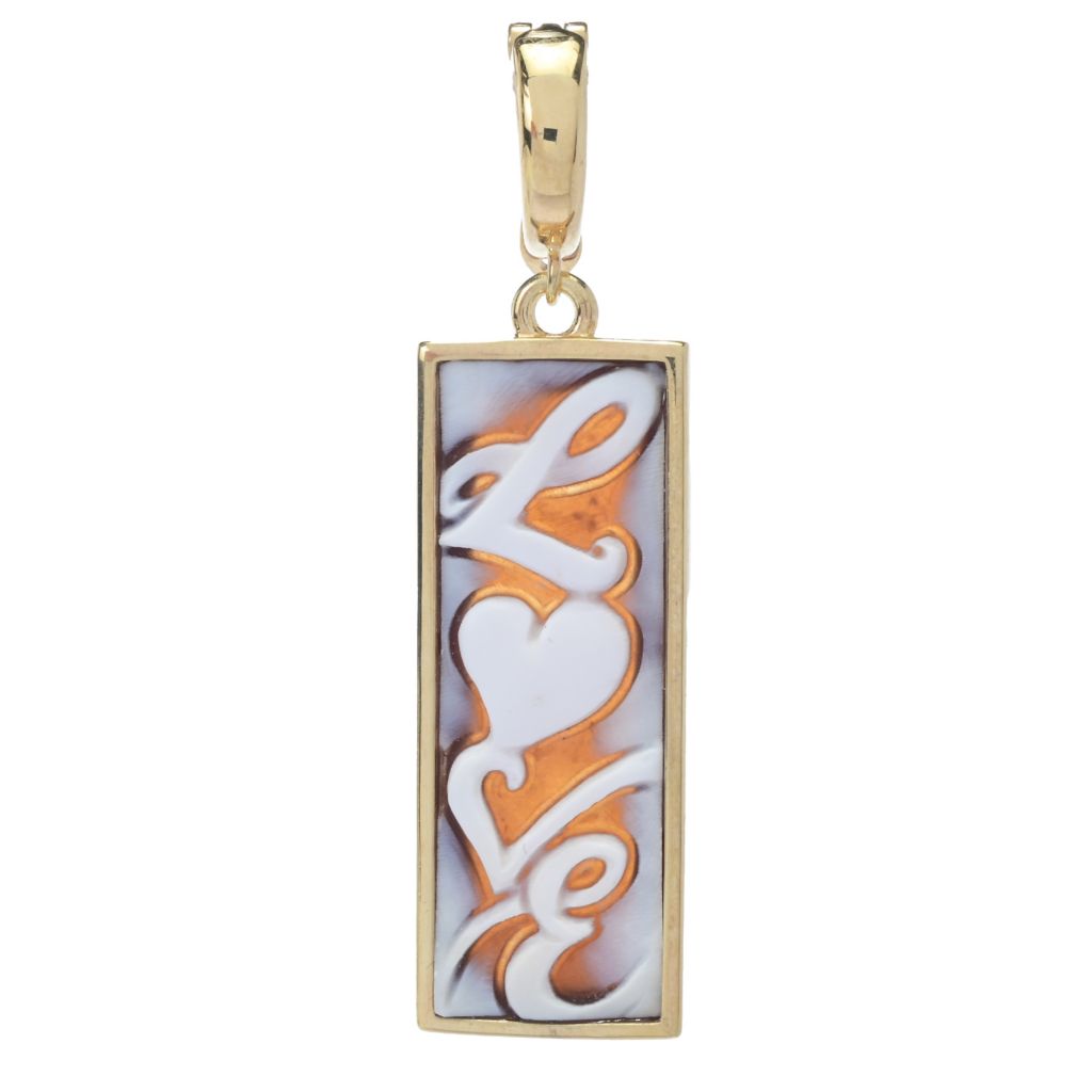 Cameo Italiano 18K Gold Plated Inspirational Word Cameo Bar Pendant by Steals