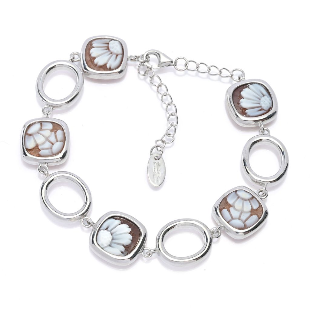 Cameo Italiano "Classica" 11mm Floral Cameo & Open Link Bracelet by Steals