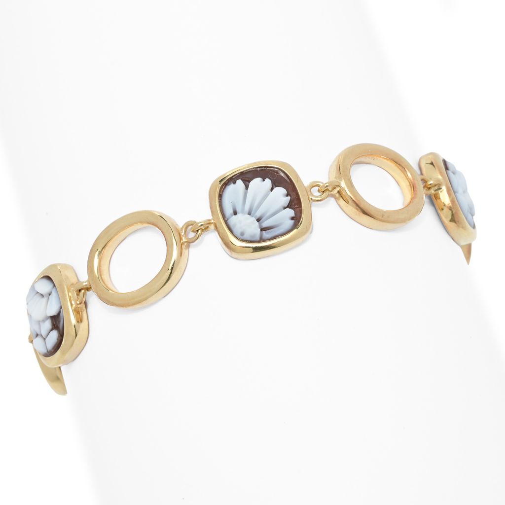 Cameo Italiano "Classica" 11mm Floral Cameo & Open Link Bracelet by Steals