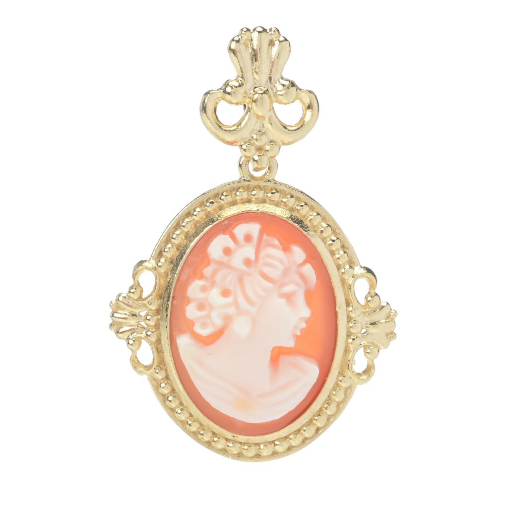 Cameo Italiano "Victoria" 18x13mm Portrait Cameo Bead Frame Pendant by Steals