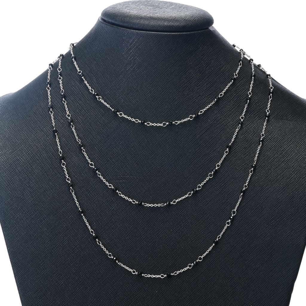 Cameo Italiano "Elements" Black Onyx Station Choice of Length Necklace by Steals