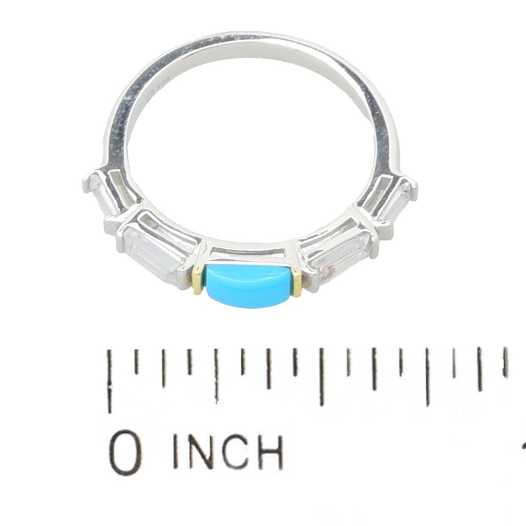 Elemental Gems Sleeping Beauty Turquoise & Baguette White Topaz Ring by Steals