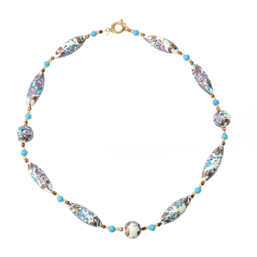 Il Murano di Francesca Multi Shape Floral Murano Glass 24" Necklace by Steals