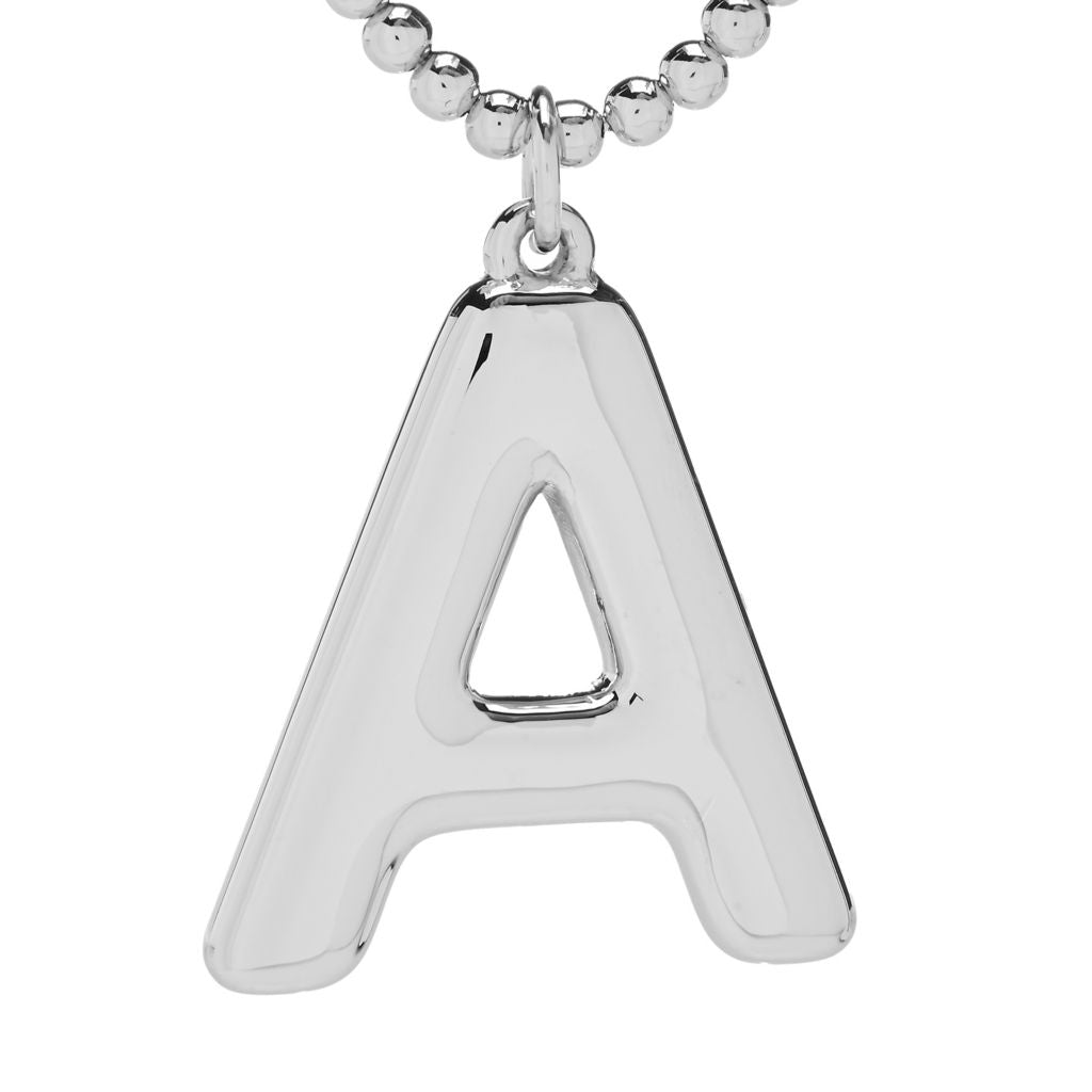 Sorrento Italian Silver Choice of Initial Pendant w/ 4mm Beaded Chain by Steals