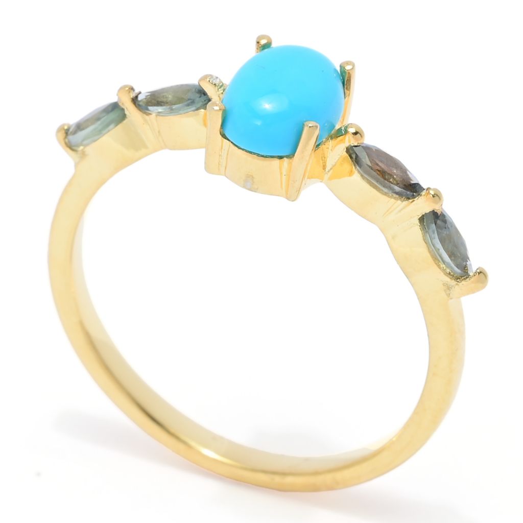 Elemental Gems Sleeping Beauty Turquoise & Montana Sapphire Ring by Steals