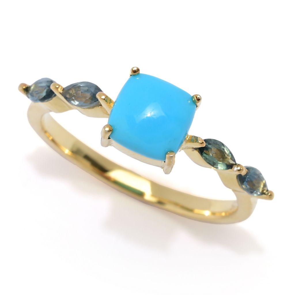 Elemental Gems Sleeping Beauty Turquoise & Montana Sapphire Ring by Steals