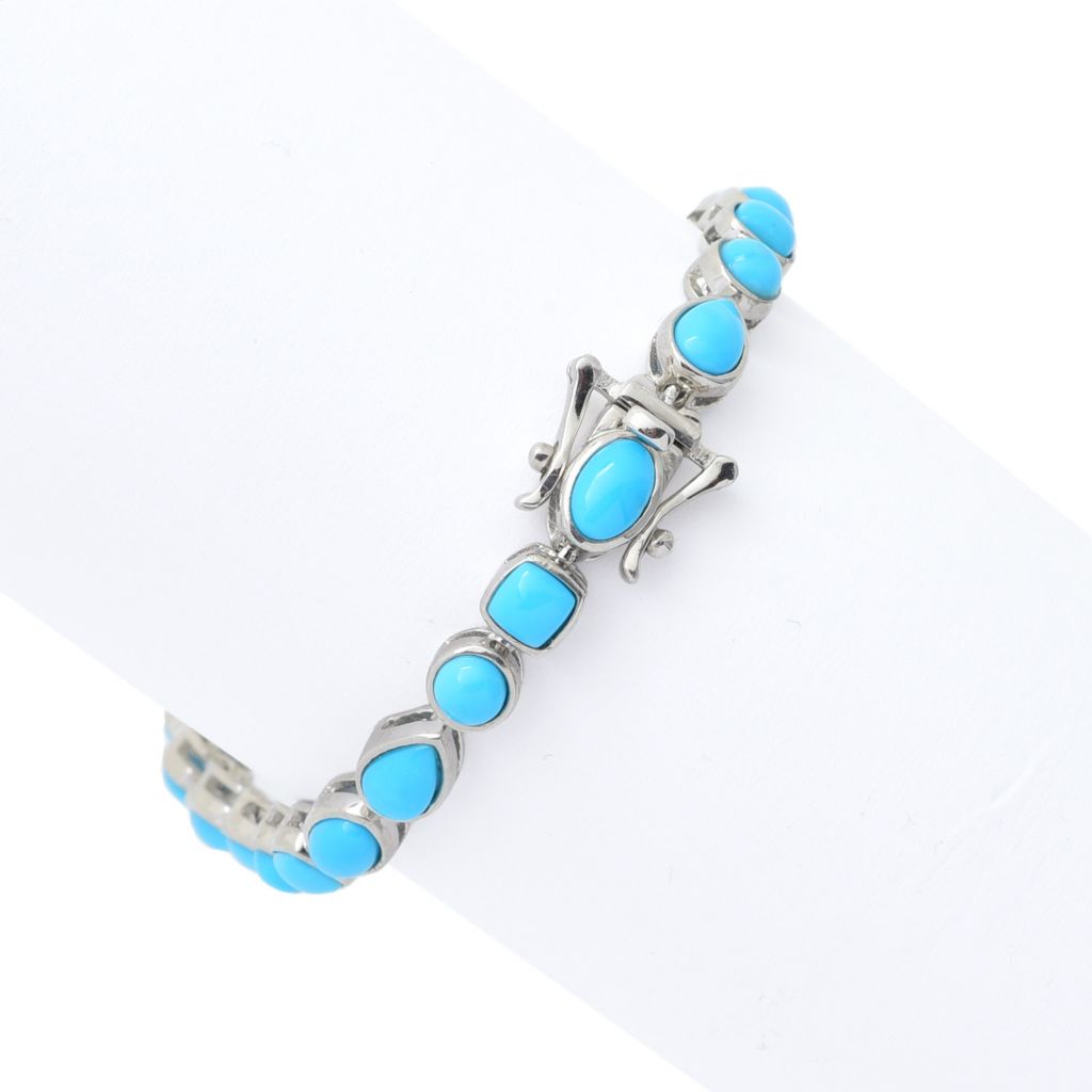 Elemental Gems Multi Shape Sleeping Beauty Turquoise Tennis Bracelet by Steals