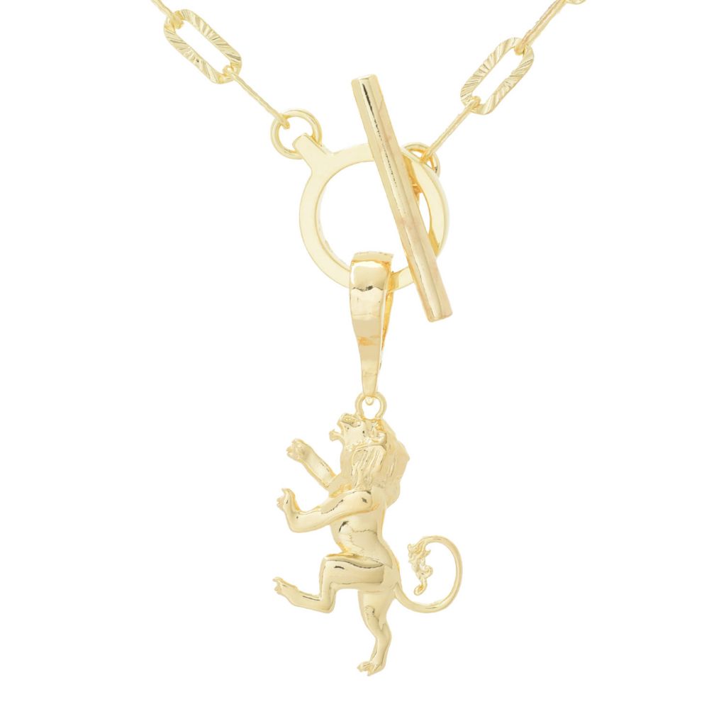 Toscana Italiana 18K Gold Plated Choice of Charm Brillantata Paperclip Necklace by Steals