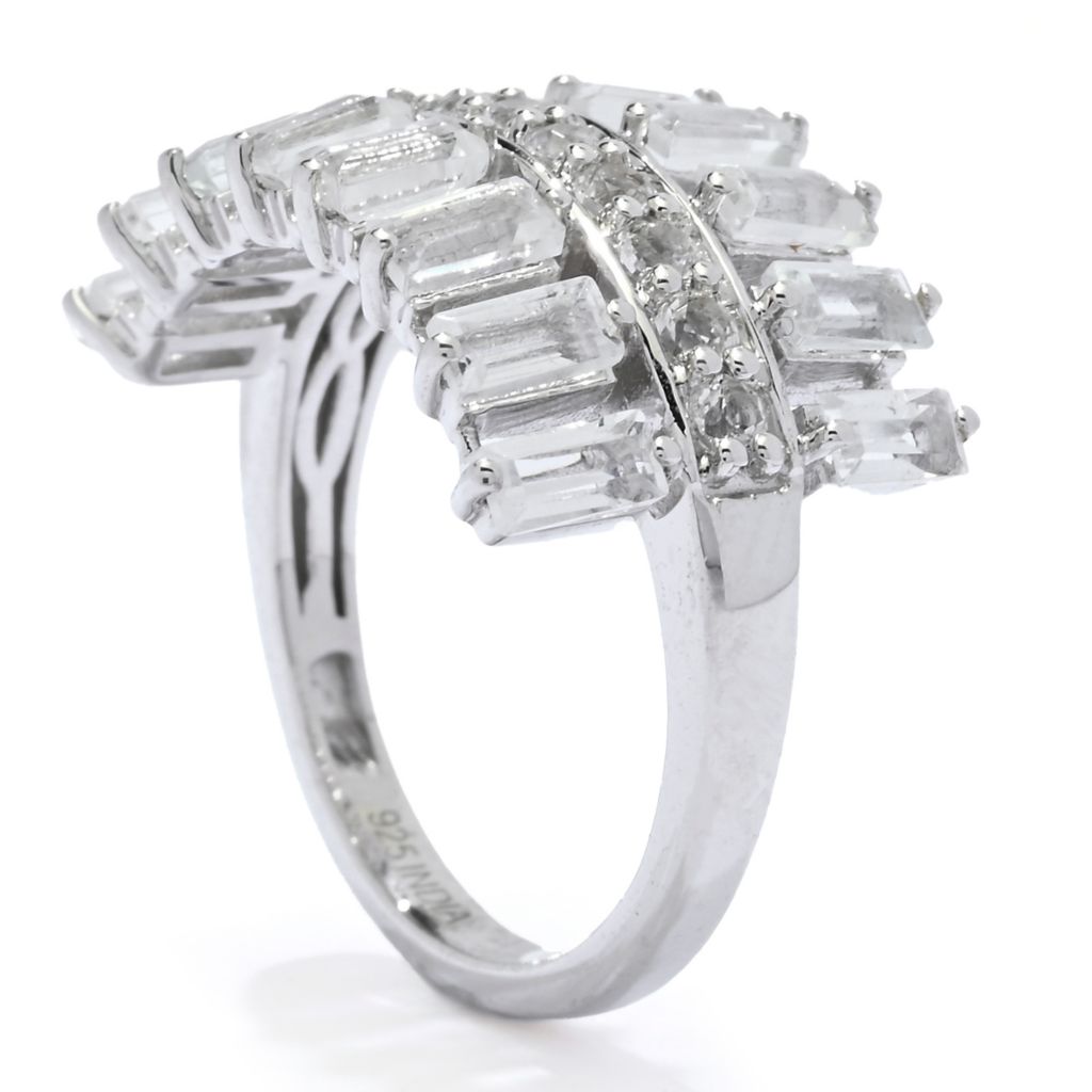 Gem Treasures Sterling Silver 2.48ctw White Topaz Wide Band Ring by Steals