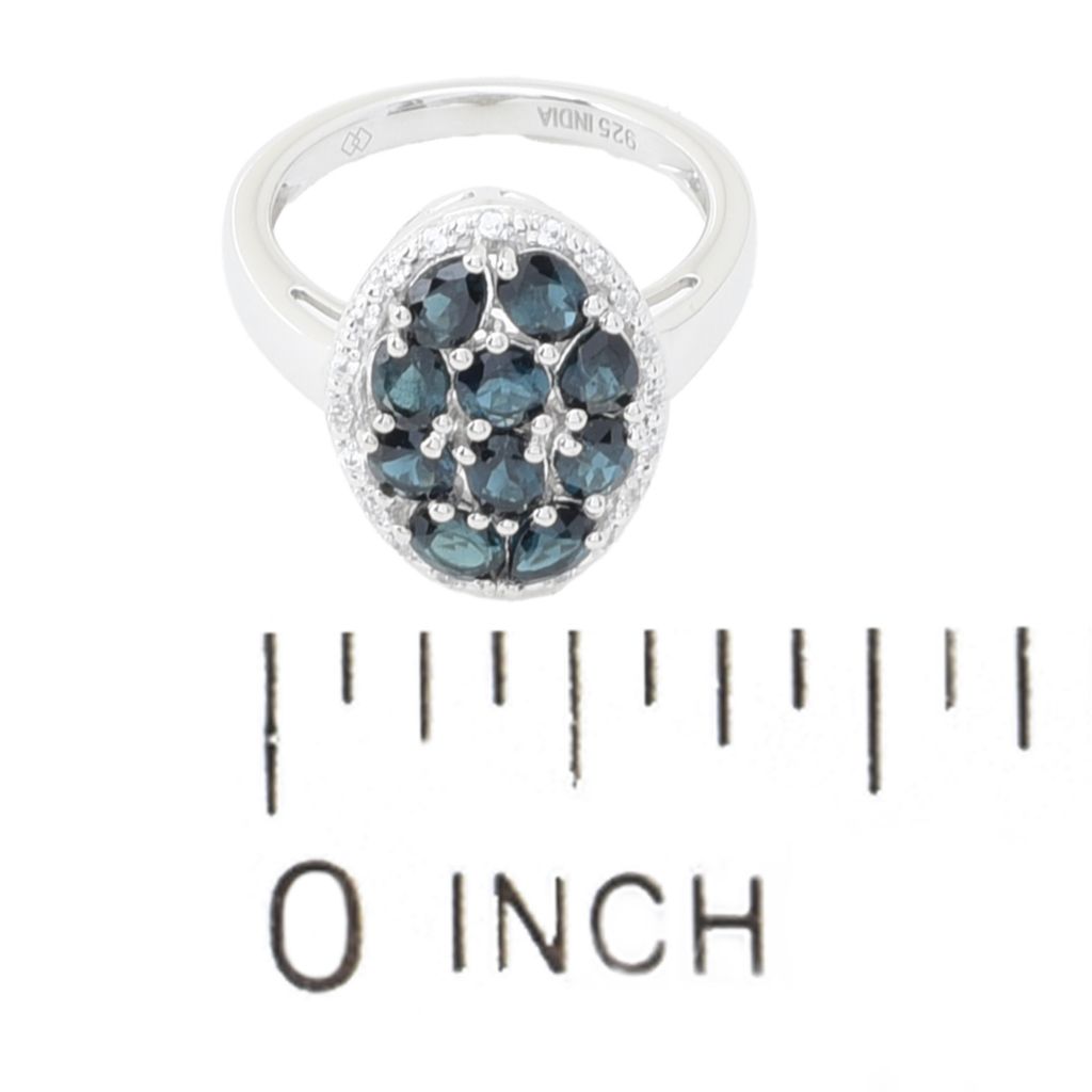 Gem Treasures 2.04ctw Mixed Cut Indicolite & Zircon Cluster Ring by Steals