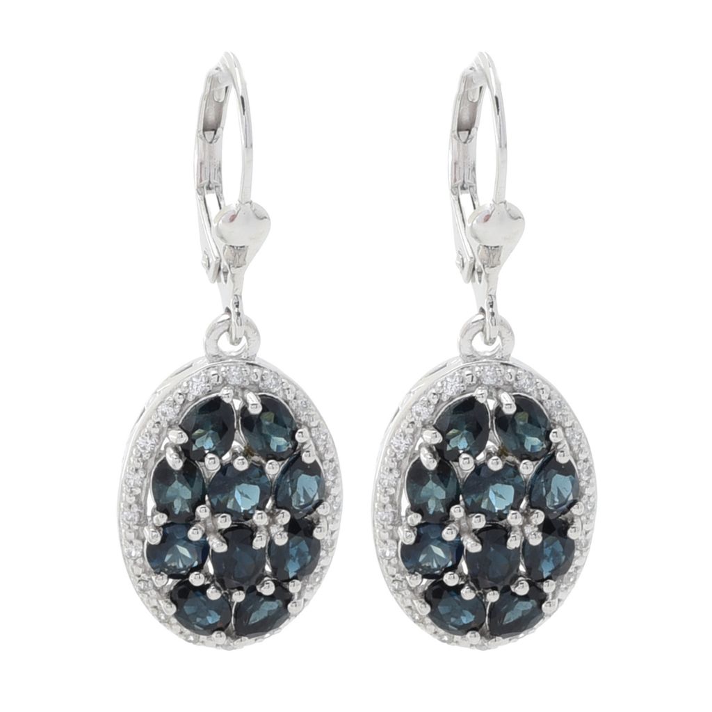 Gem Treasures 4.08ctw Mixed Cut Indicolite & Zircon Drop Earrings by Steals
