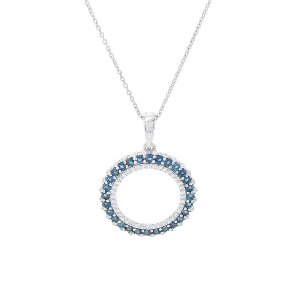 Gem Treasures 1.94ctw Indicolite & Zircon Eternity Pendant w/ Chain by Steals