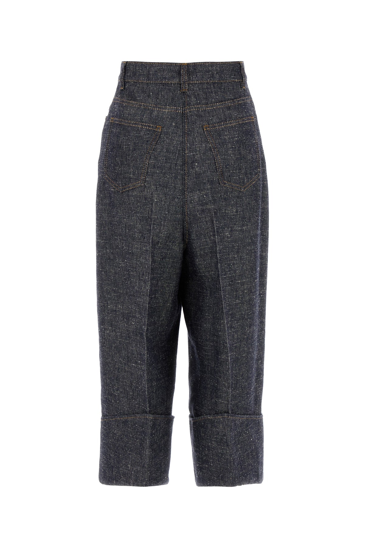 Givenchy Women Denim Blue Linen Blend Palazzo Pant