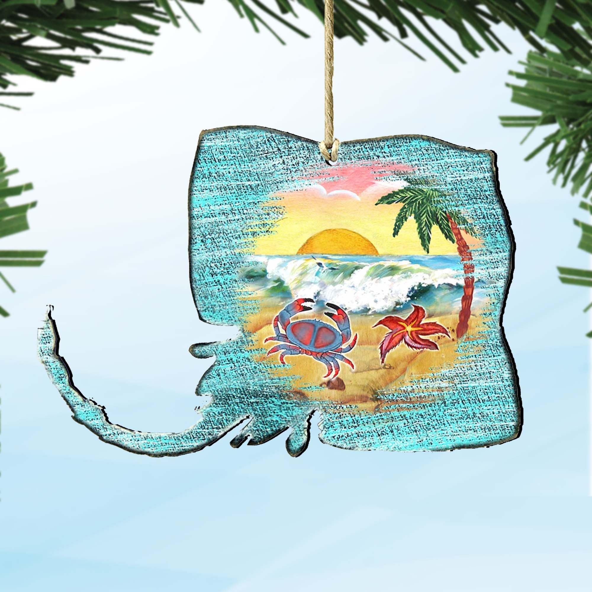 Stingray Wooden Ornaments by G. DeBrekht - Coastal Holiday Decor - 8198530