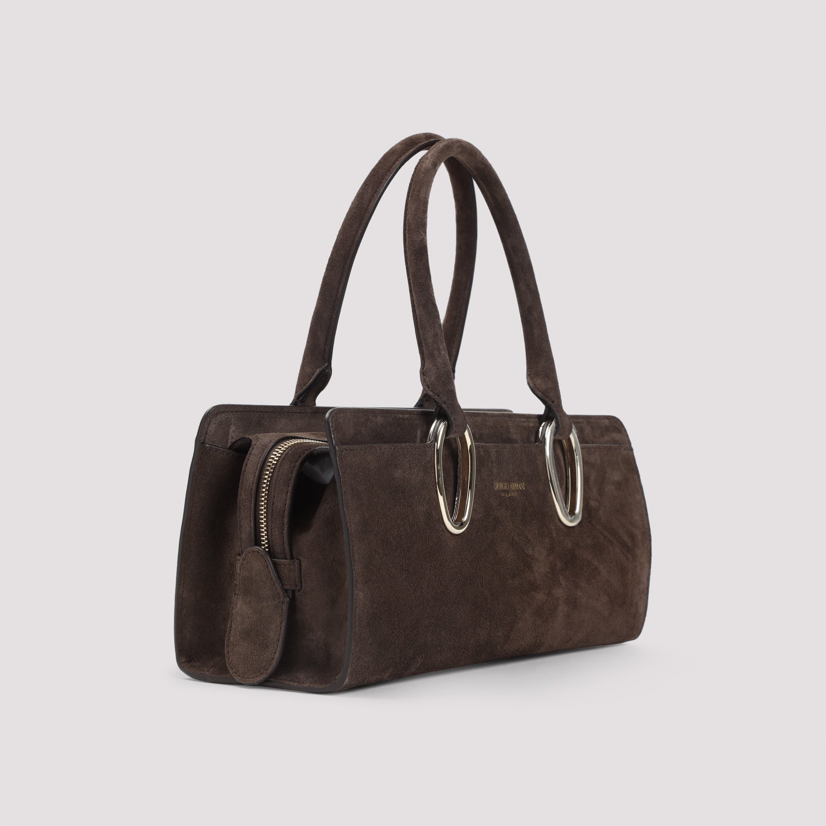 Giorgio Armani Suede Calf Leather Shoulder Bag Women